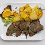 Gegrillte Leber und Rosmarinkartoffel